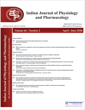 Indian Journal of Physiology and Pharmacology